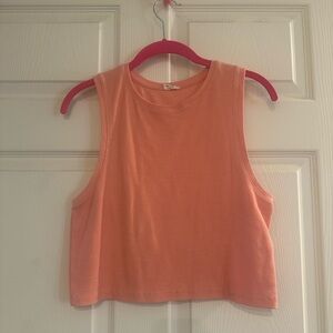 Cotton On Orange Sleeveless Crop Muscle Tee